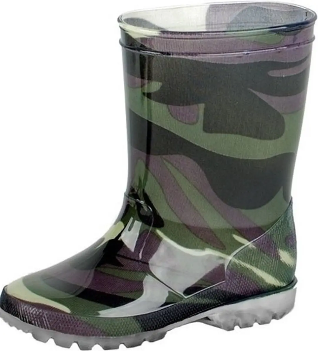 Groene kleuter/kinder regenlaarzen leger