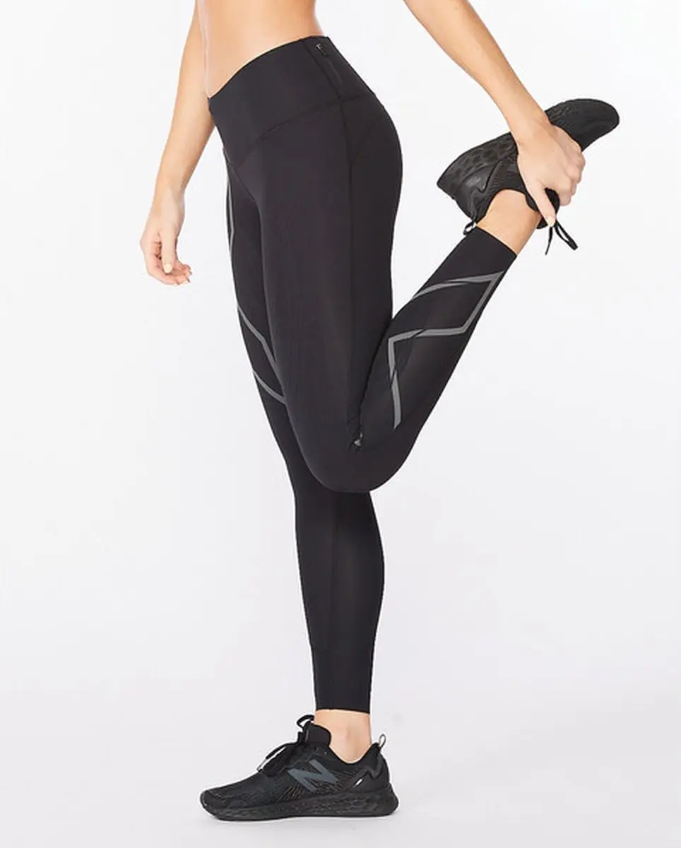 2XU Light Speed Mid-Rise Compressie Panty Dames - Zwart - afbeelding 6 van 6