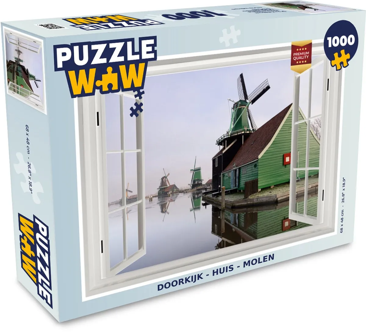 PuzzleWow Doorkijk Huis Molen Legpuzzel 1000 Stuks