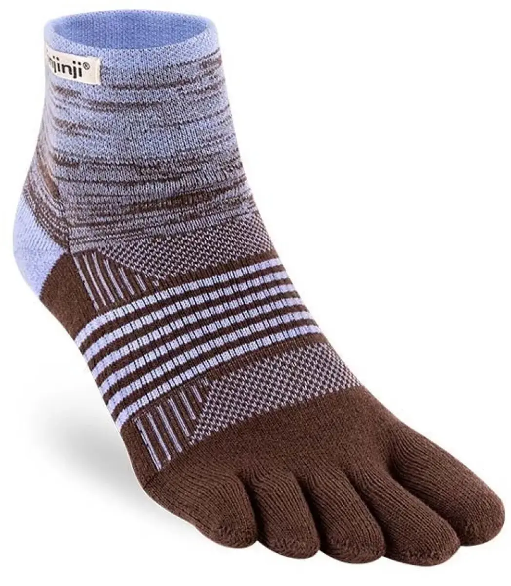 Injinji Trail Midweight Mini-Crew Sokken - Lavendel/Bruin - afbeelding 6 van 6