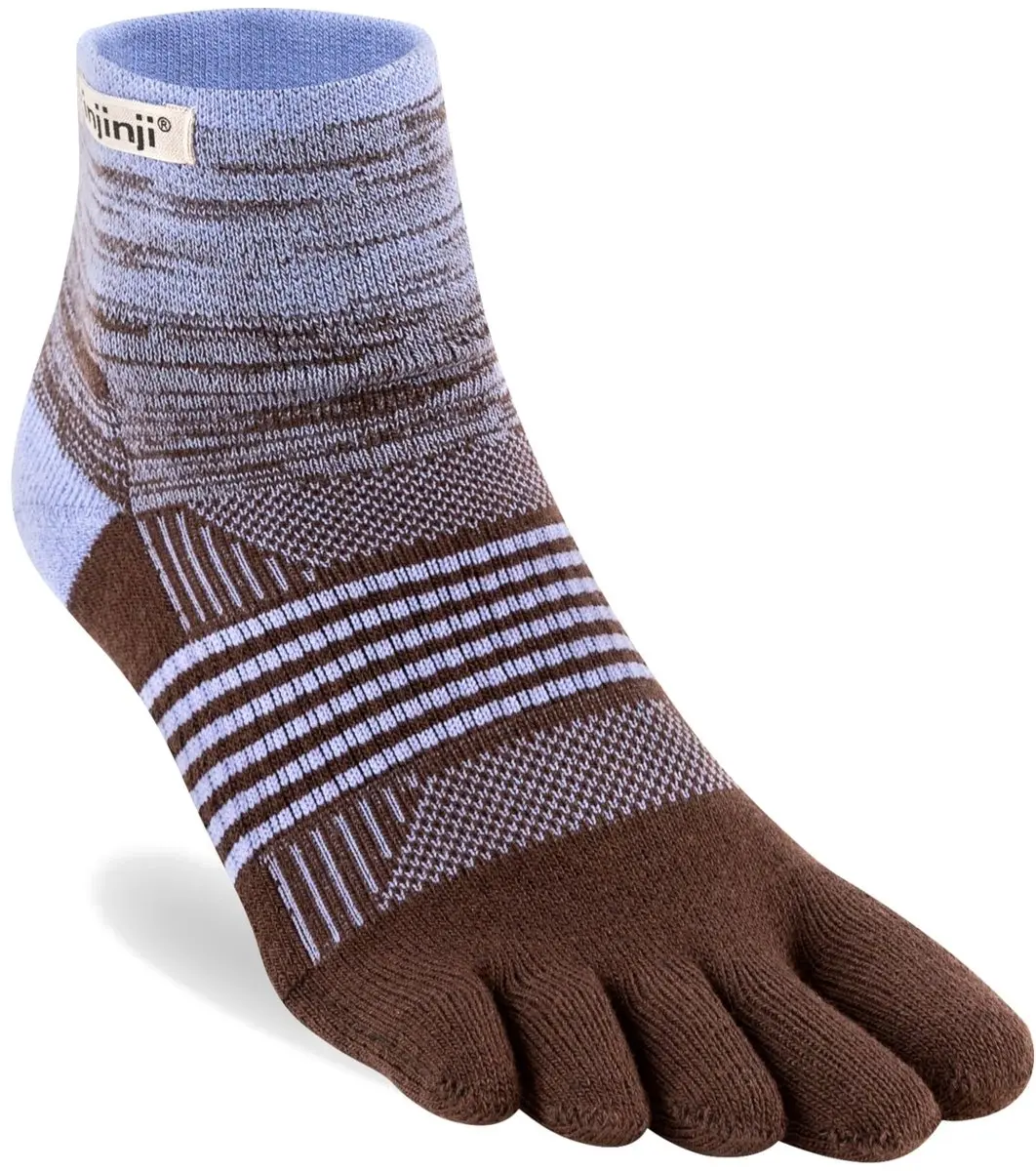 Injinji Trail Midweight Mini-Crew Sokken - Lavendel/Bruin