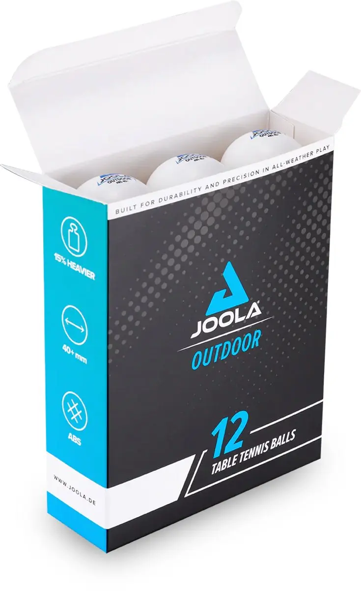 Joola Tafeltennisballen Outdoor 40mm - 12 Stuks - Wit - afbeelding 2 van 3