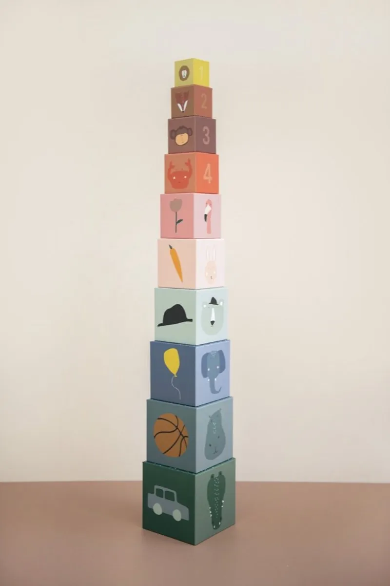 Trixie Stapelblokken Toren Dierenfiguren - 10 Stuks - Multi