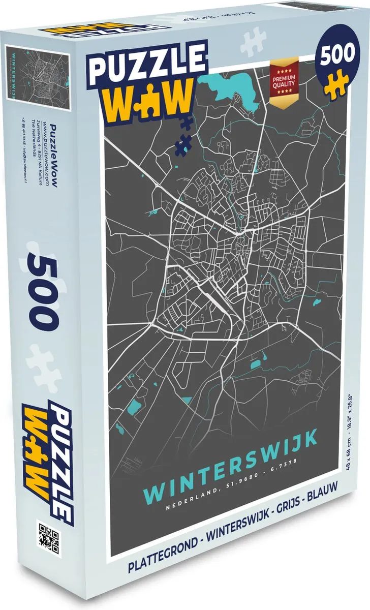 PuzzleWow Winterswijk Plattegrond Legpuzzel 500 Stuks