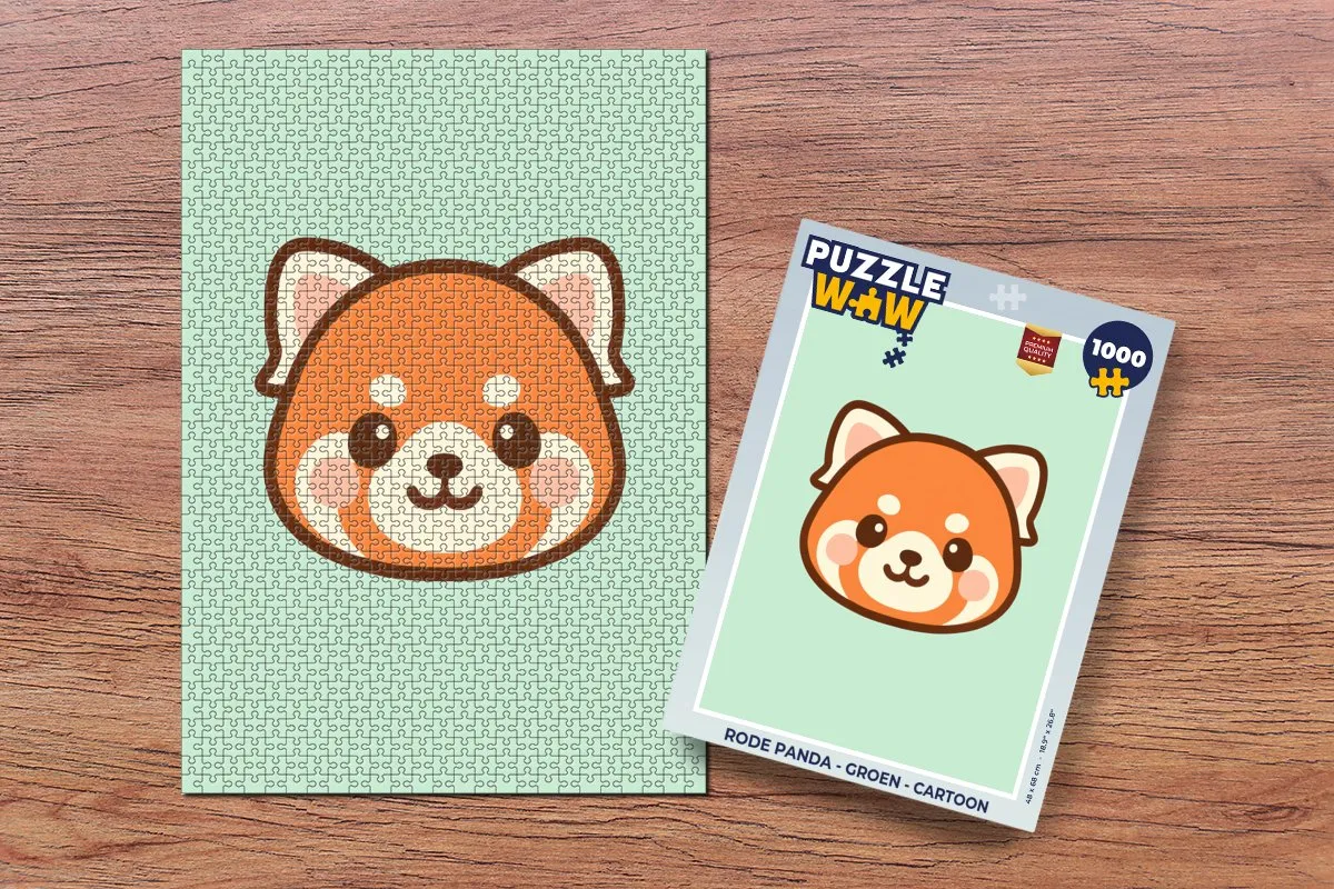 PuzzleWow Rode Panda Legpuzzel 1000 Stuks
