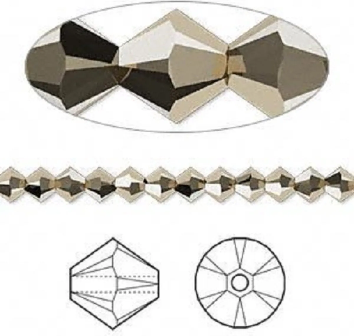 Swarovski Elements Xilion Bicone 4mm 42 Stuks