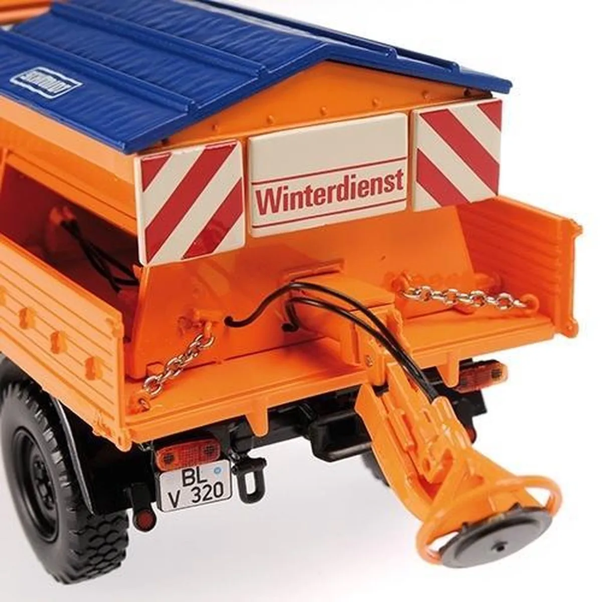 Mercedes-Benz Unimog 1300 L Schneepflug 1:43 - Blauw/Oranje