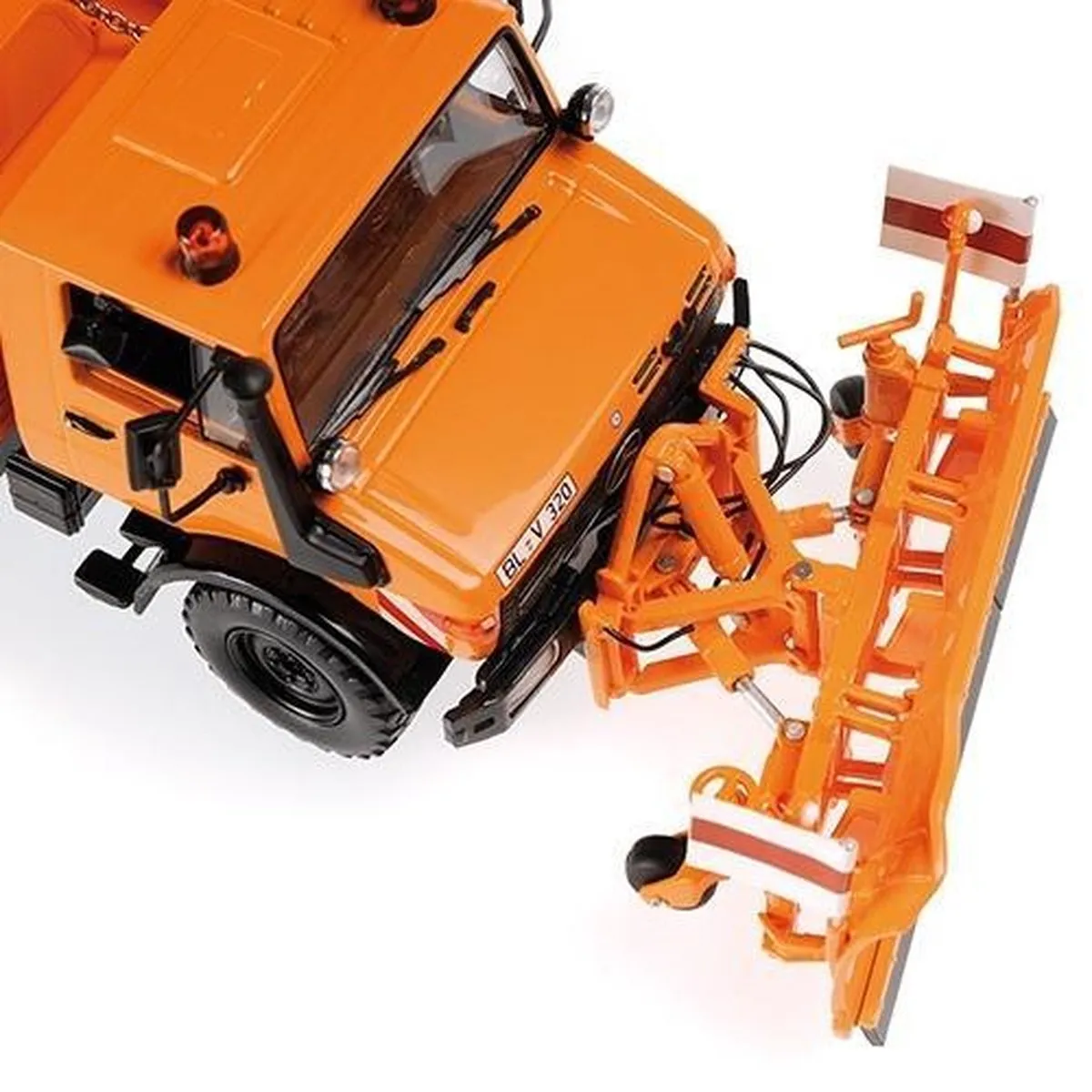 Mercedes-Benz Unimog 1300 L Schneepflug 1:43 - Blauw/Oranje