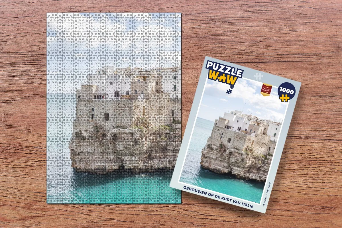 PuzzleWow Italië Kust Rots Legpuzzel 1000 Stuks - Multicolor