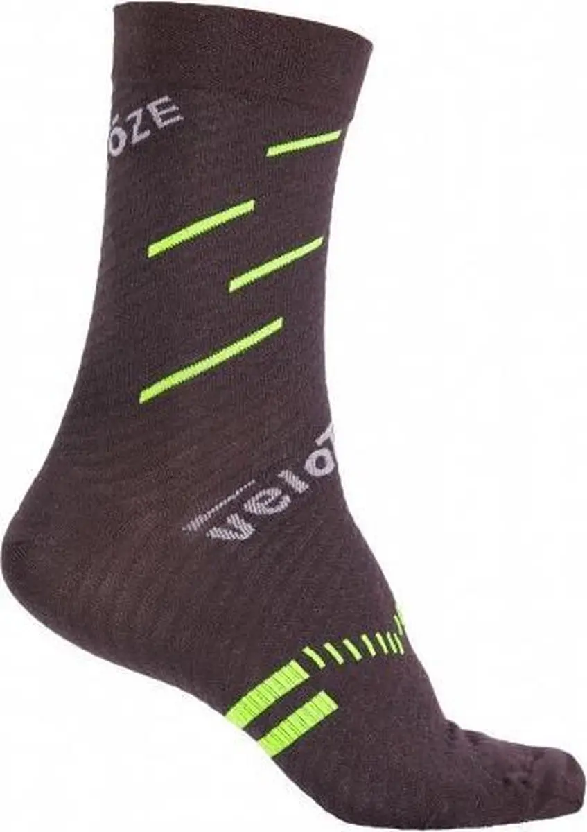 veloToze Cycling Sock Active Compression - Zwart/Geel - L-XL - afbeelding 2 van 3