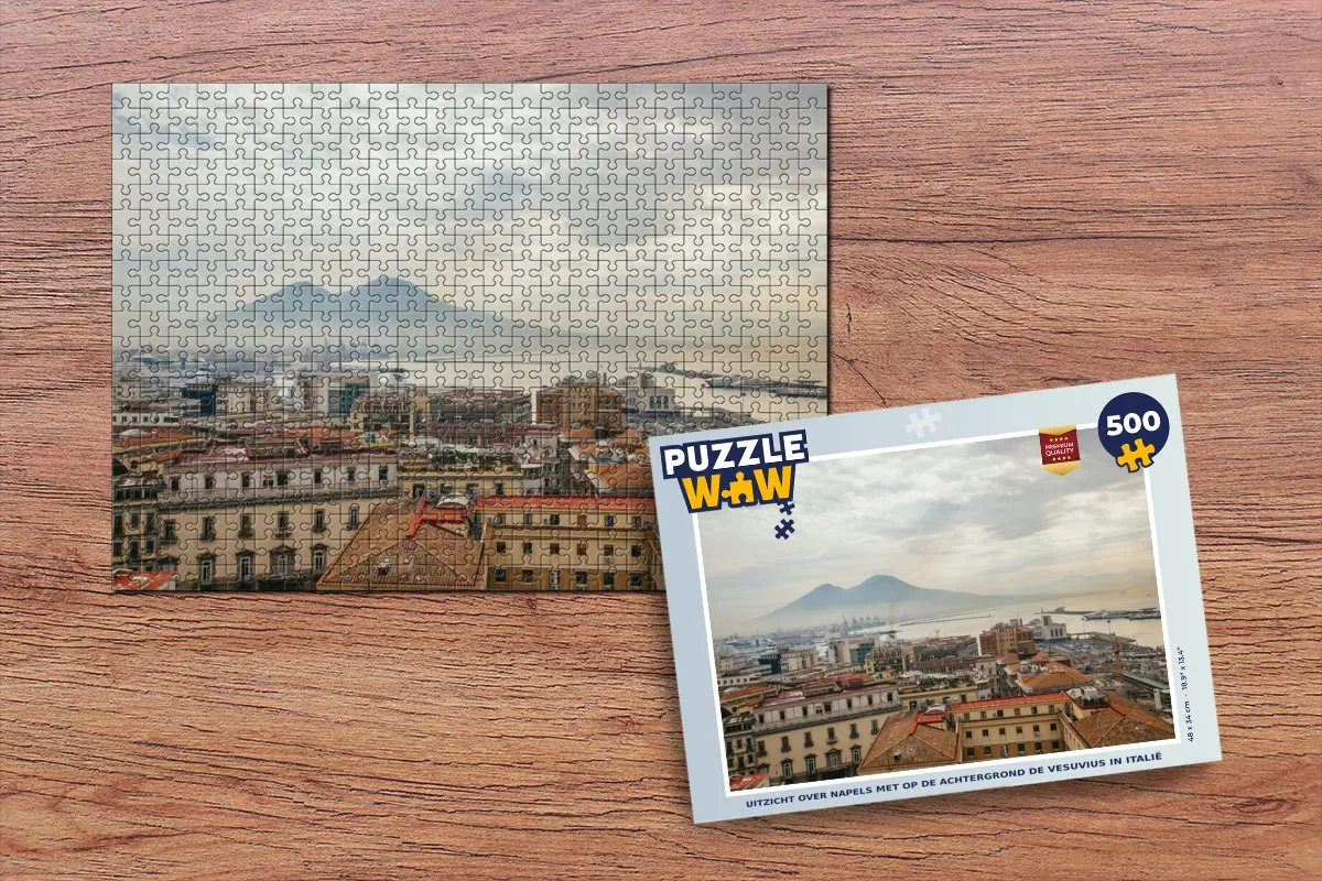 PuzzleWow Vulkaan Legpuzzel 500 Stuks - Napels - Multicolor