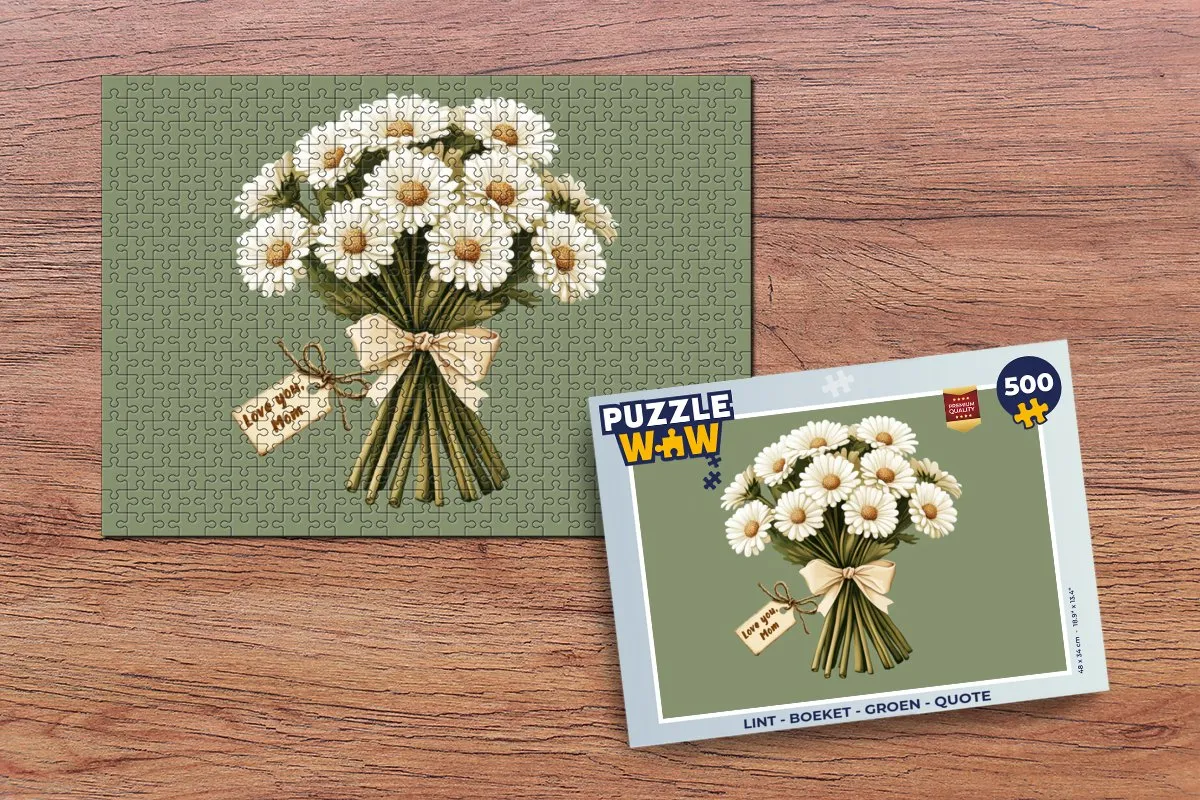 PuzzleWow Boeket Quote Legpuzzel 500 Stuks - Groen