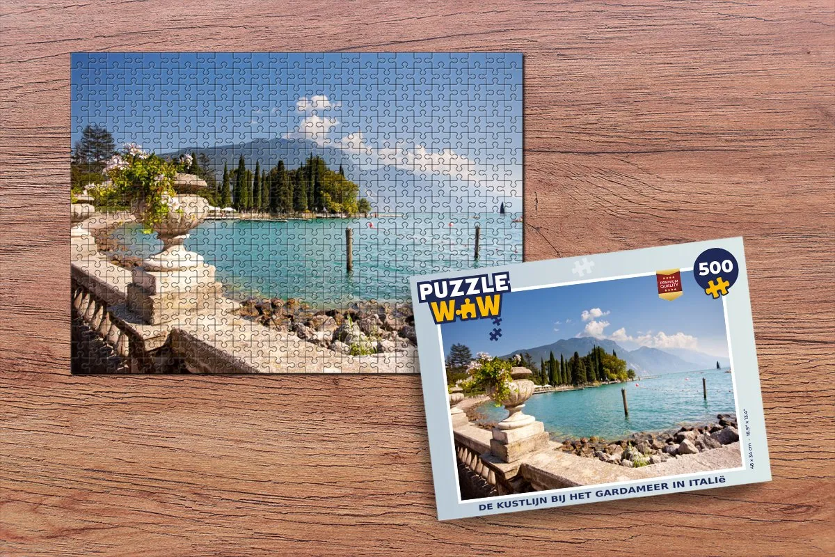 PuzzleWow Gardameer Kust Water Legpuzzel 500 Stuks - Multicolor