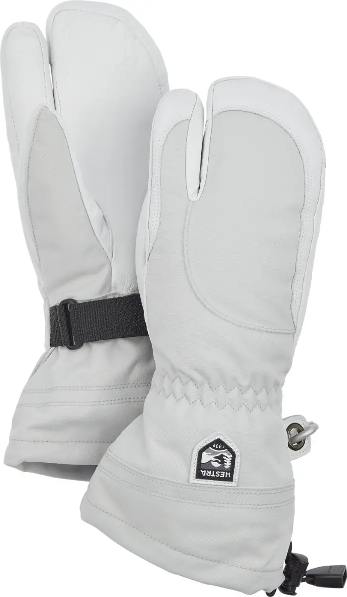 HESTRA WOMEN'S ARMY LEATHER HELI SKI 3-FINGER pale grey-6