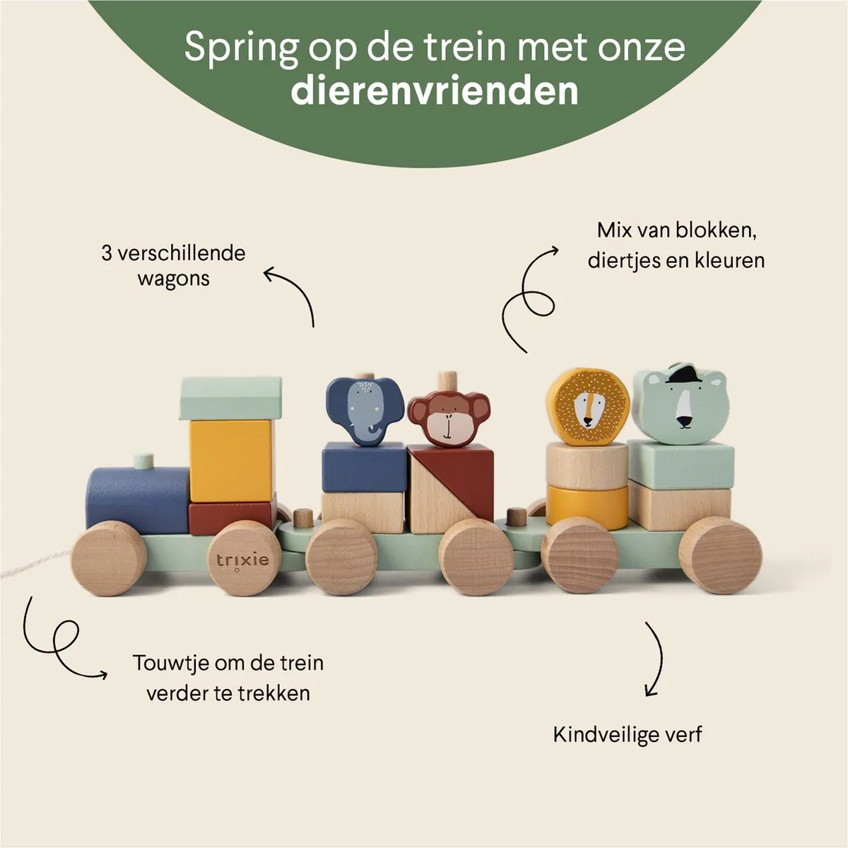 Trixie Dieren Trein 36-183 - Bouwblokken - Multi