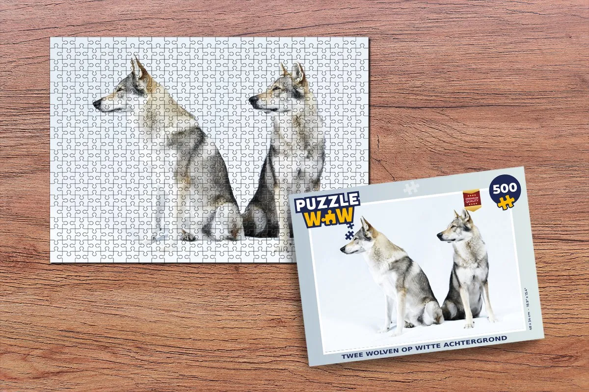 PuzzleWow Legpuzzel Twee Wolven 500 Stuks Multicolor
