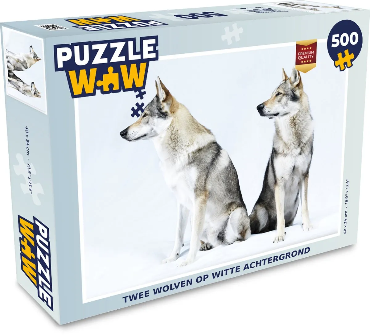PuzzleWow Legpuzzel Twee Wolven 500 Stuks Multicolor