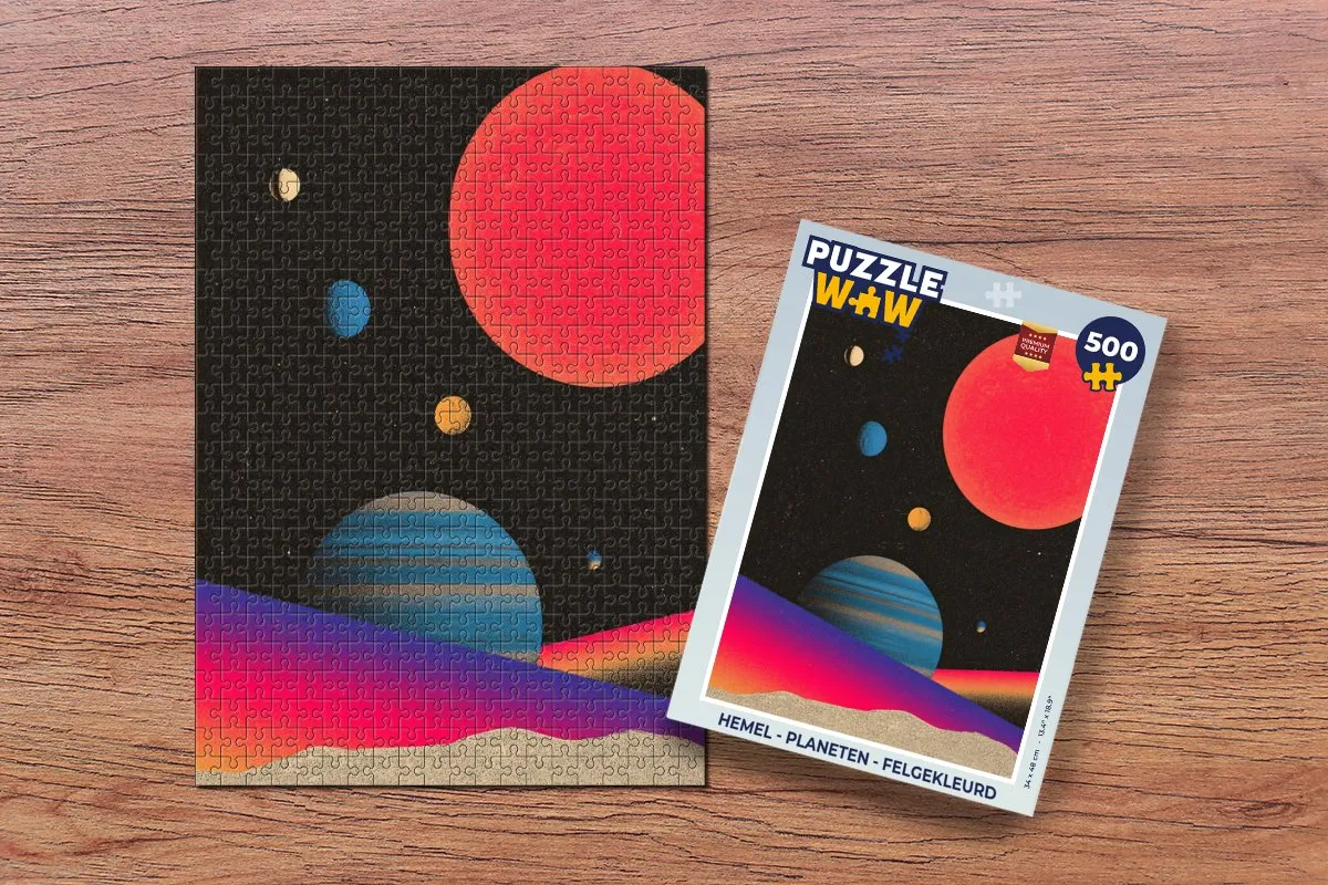 PuzzleWow Hemel Planeten Legpuzzel 500 Stuks - Felgekleurd