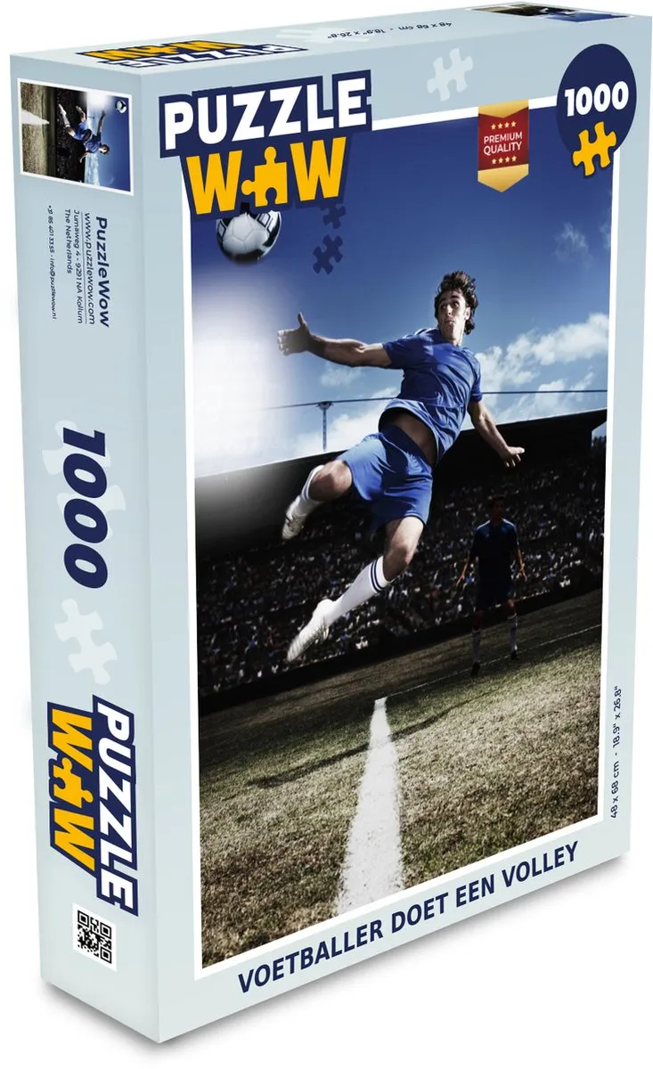 PuzzleWow Voetballer doet een volley Legpuzzel 1000 Stuks