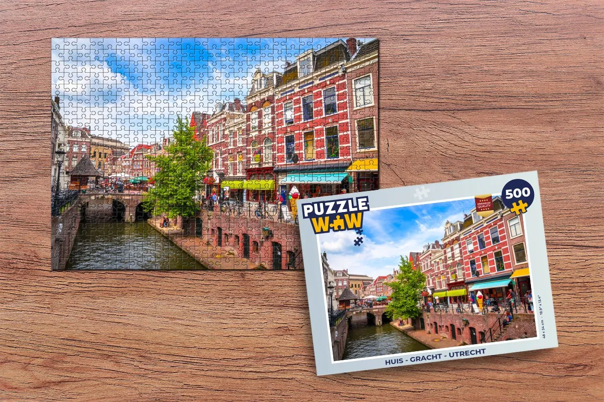 PuzzleWow Gracht Utrecht Legpuzzel 500 Stuks - Multicolor