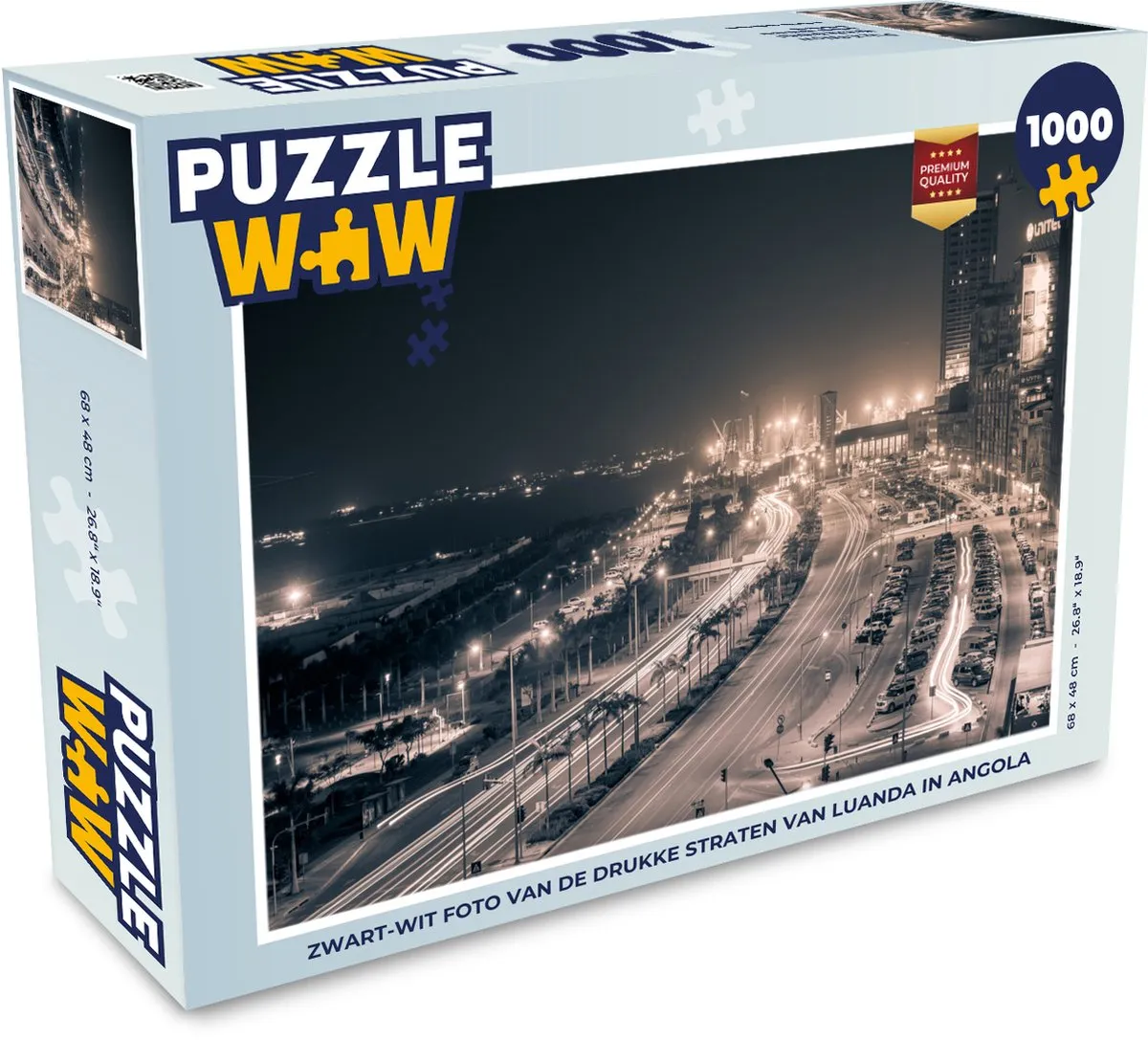 PuzzleWow Legpuzzel Luanda Angola 1000 Stuks - Multicolor