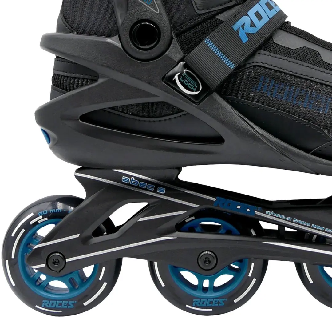 Roces Icon X 80 Inline Skates - 80mm - Zwart/Blauw - Maat 45 - afbeelding 5 van 6