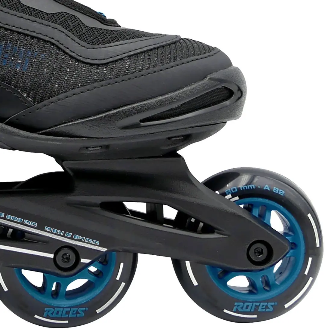 Roces Icon X 80 Inline Skates - 80mm - Zwart/Blauw - Maat 45 - afbeelding 3 van 6