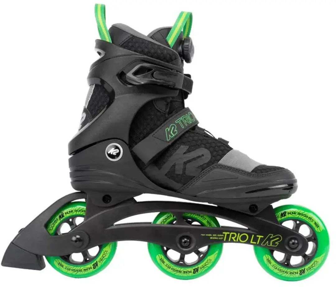 K2 Trio LT 100 Inlineskates - 100mm - Zwart/Groen - 42 - afbeelding 2 van 6