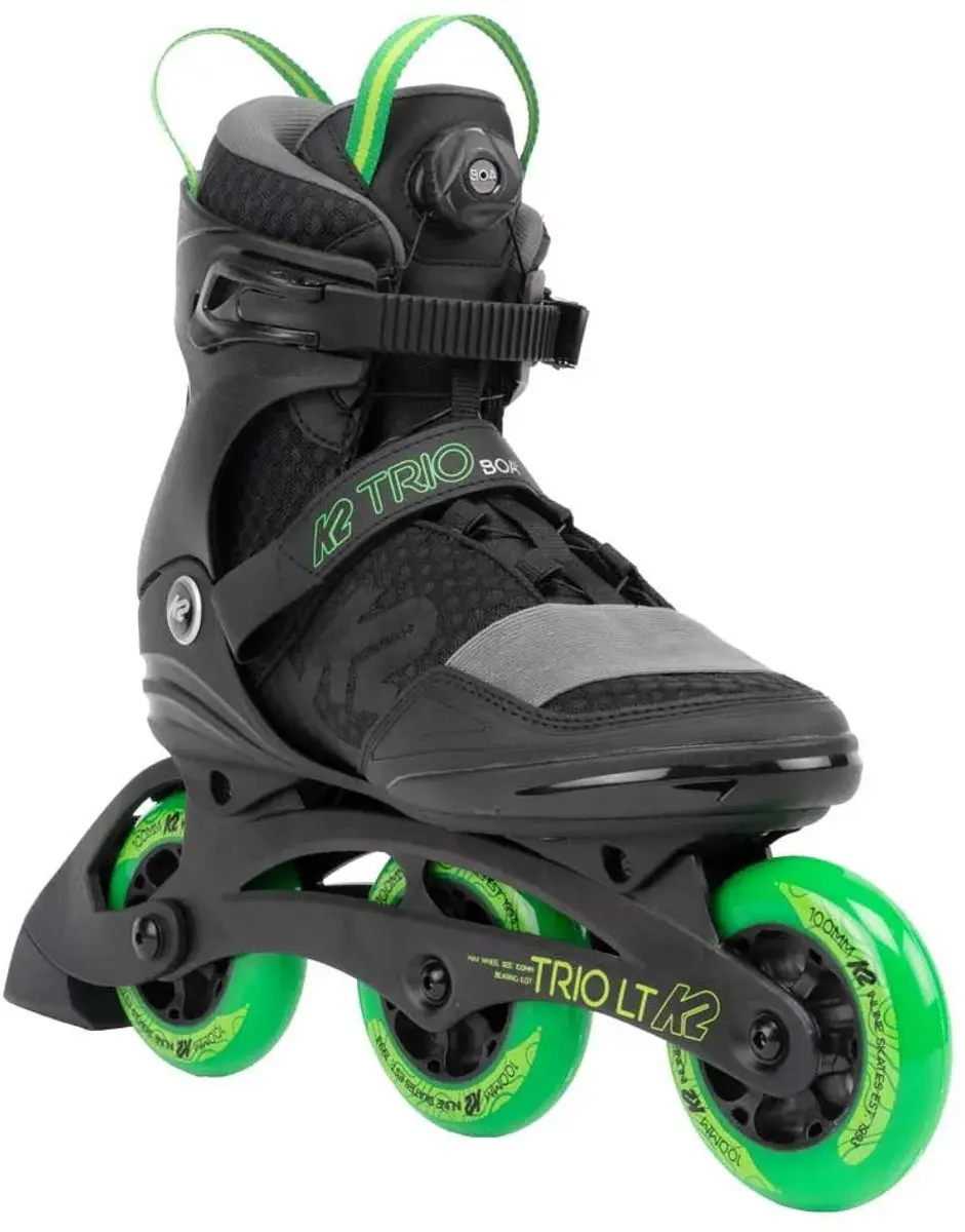 K2 Trio LT 100 Inlineskates - 100mm - Zwart/Groen - 42 - afbeelding 3 van 6