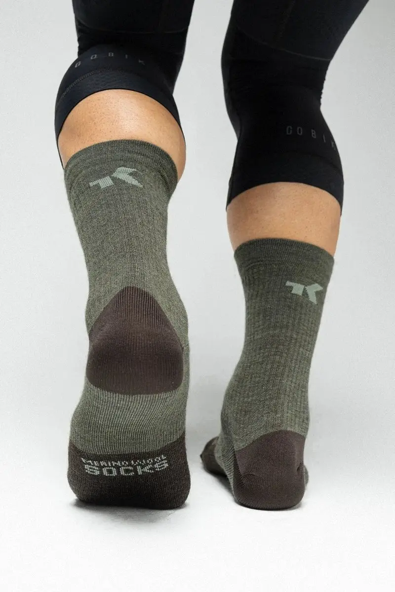 Gobik Winter Merino Fietssokken - Olive - L/XL - afbeelding 2 van 6