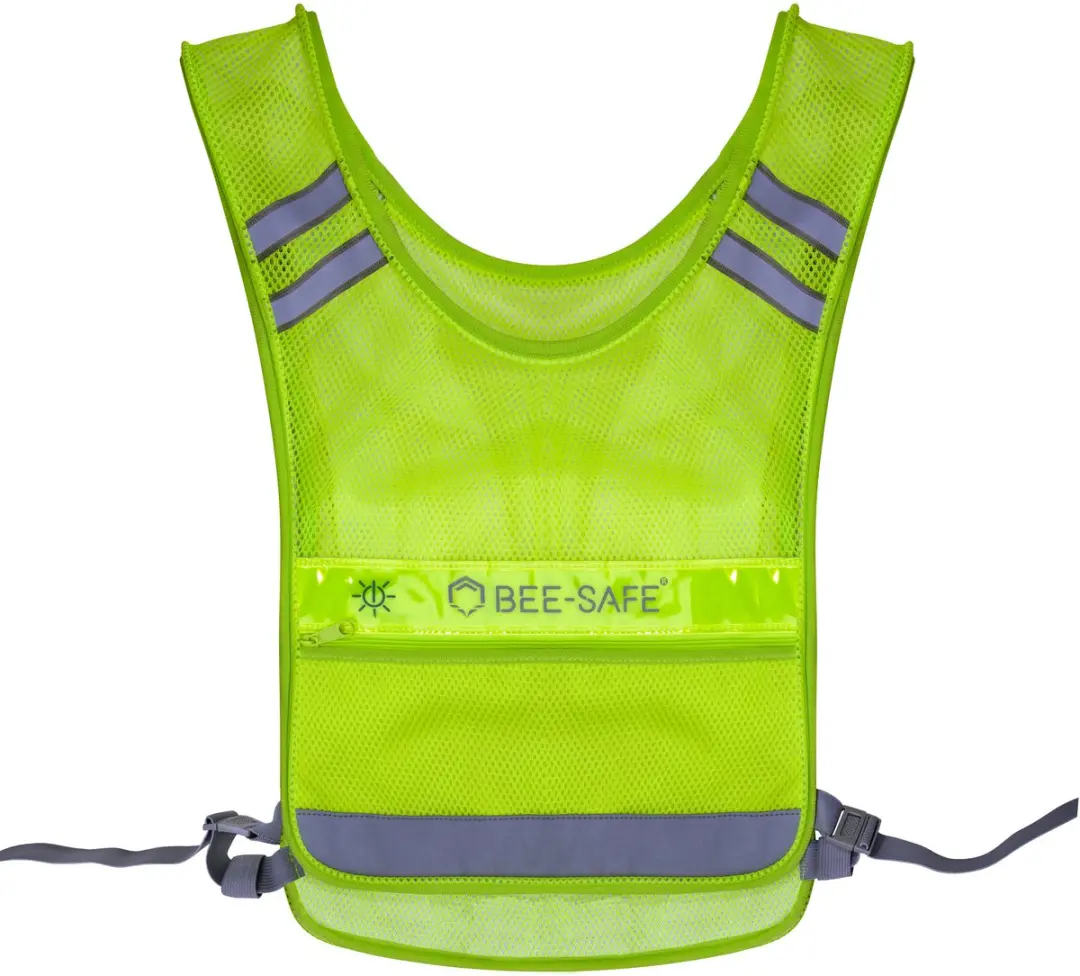 Bee Safe LED vest USB met telefoonvak