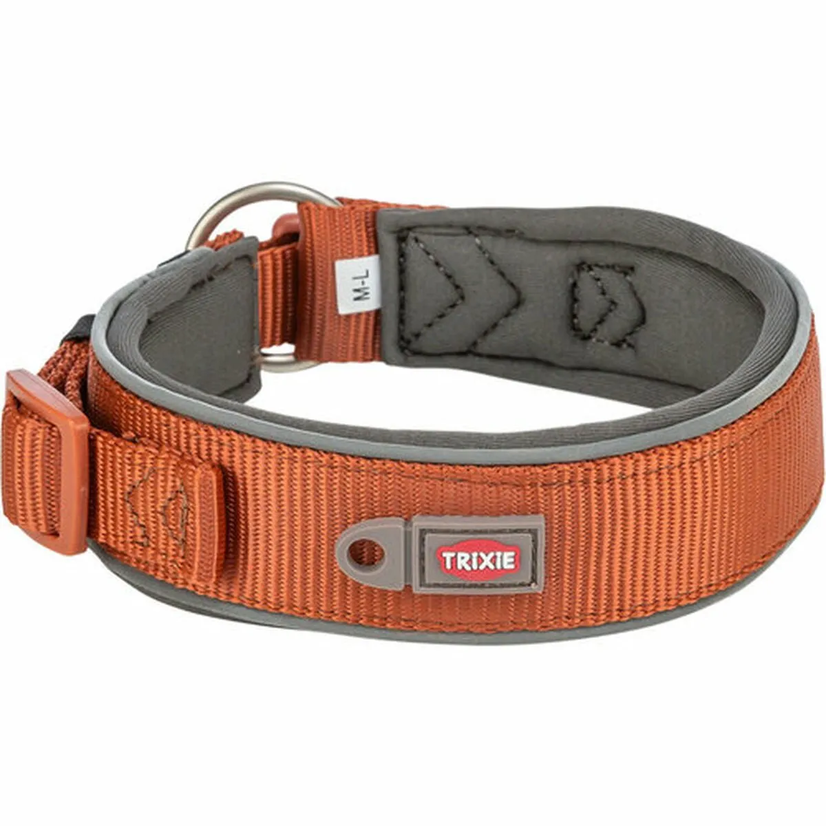 Trixie Halsband Premium Extra Breed 40-48cm - Grafiet Grijs/Roest - afbeelding 2 van 4
