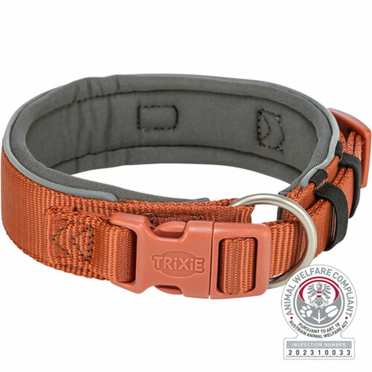 Trixie Halsband Premium Extra Breed 40-48cm - Grafiet Grijs/Roest - afbeelding 4 van 4