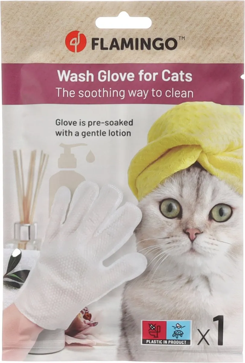 Flamingo Kattenwashand 4 Stuks