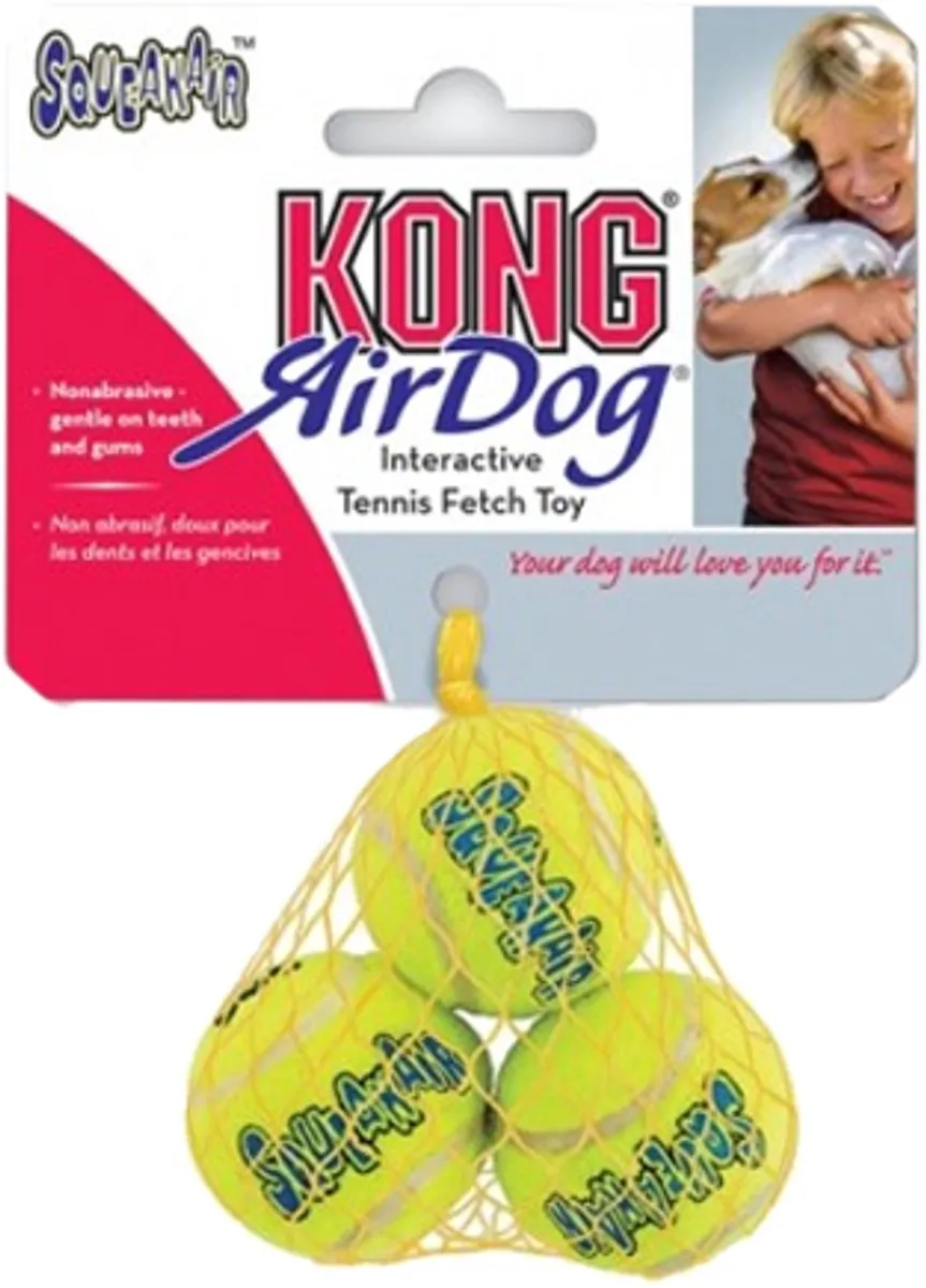 KONG Air Squeaker Tennisbal - 3 Stuks