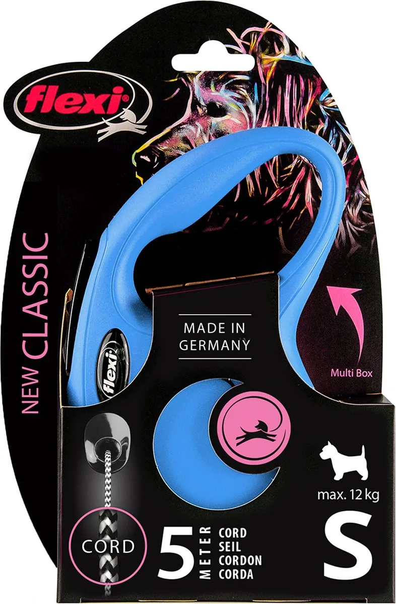 Flexi New Classic Koord Hondenriem - Blauw - S - 5m