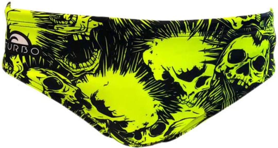 Turbo Skull Punk Zwemslip Geel,Zwart S Man