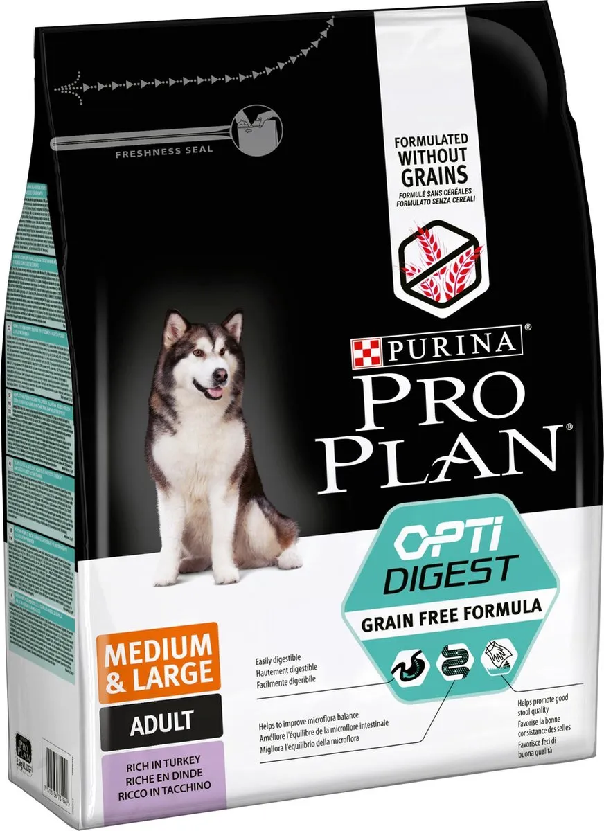 Pro Plan Adult Medium & Large Graanvrij Hondenvoer Kalkoen 2,5kg