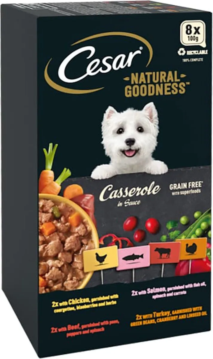 Cesar NATURAL GOODNESS Casserole in Sauce 4 varianten 8x 100g