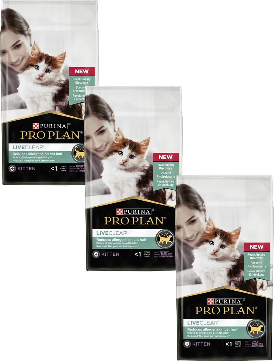 Pro Plan Cat Liveclear Kalkoen 1.4kg - 3 Stuks