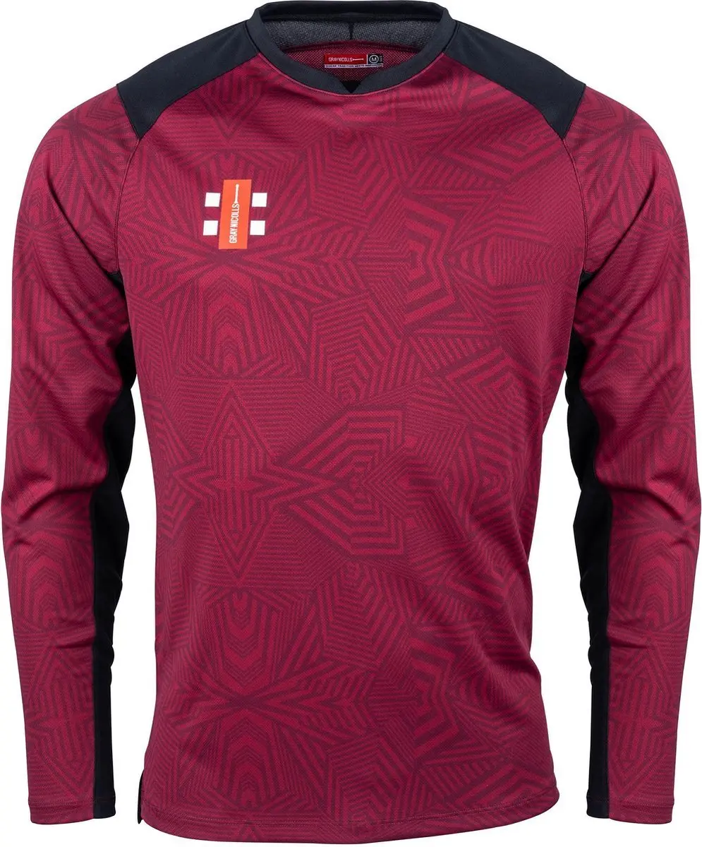 Gray-Nicolls Cricket SHIRT PRO T20 L/S MR/BK 9-10 9