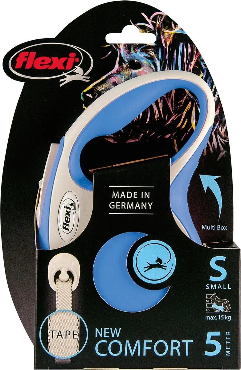 Flexi New Comfort - Rollijn Hondenriem - Blauw - S - 5 m - <12kg