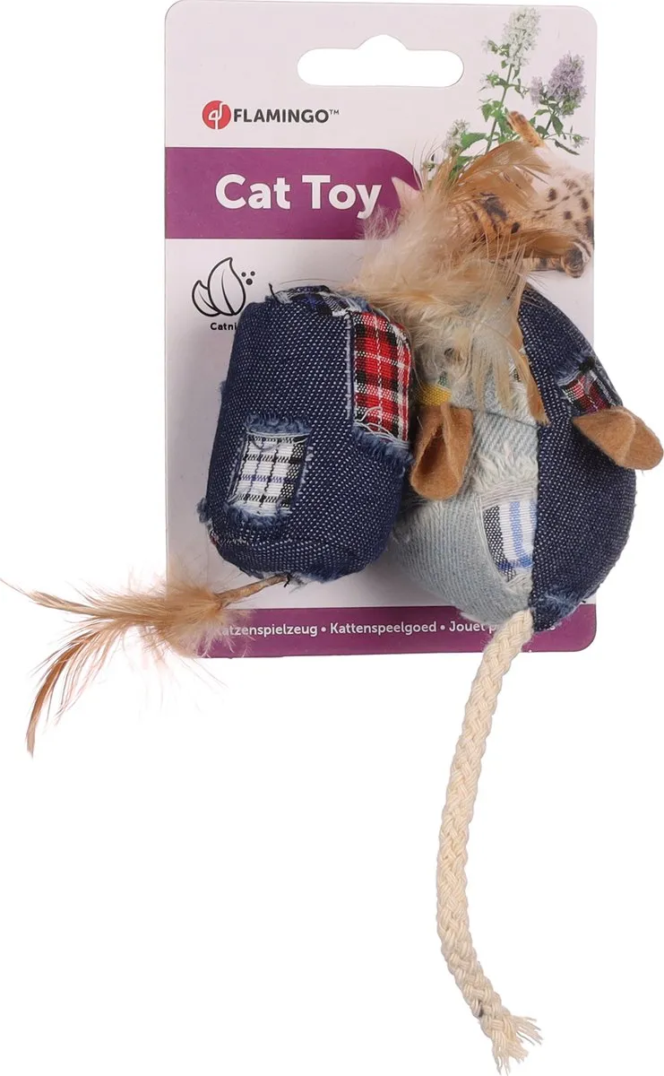 Flamingo Meran Speelgoed Katten Rol + Muis - 2 Stuks - Meerkleurig