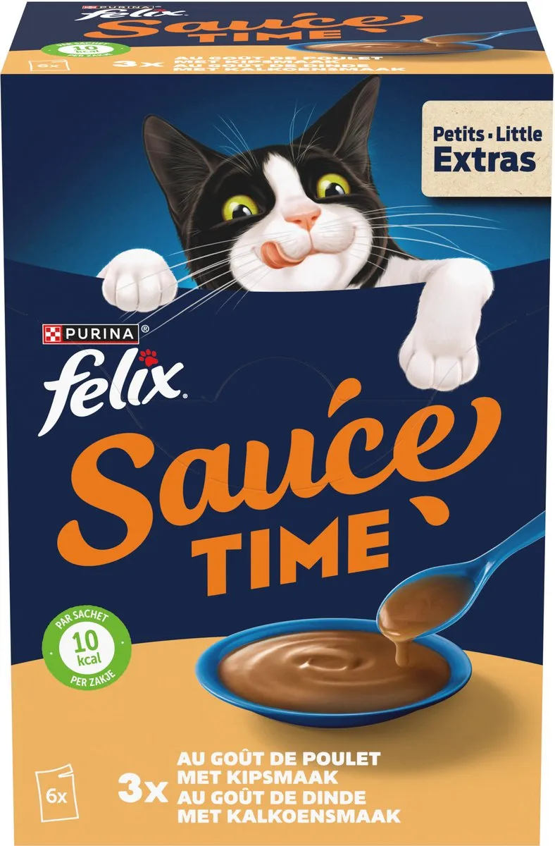 Felix Kattensnack Sauce Time Kip & Kalkoen - 24 Stuks