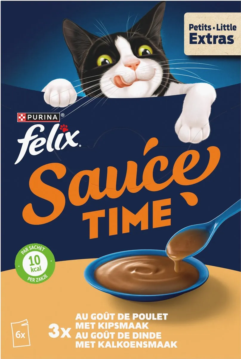 Felix Kattensnack Sauce Time Kip & Kalkoen - 24 Stuks