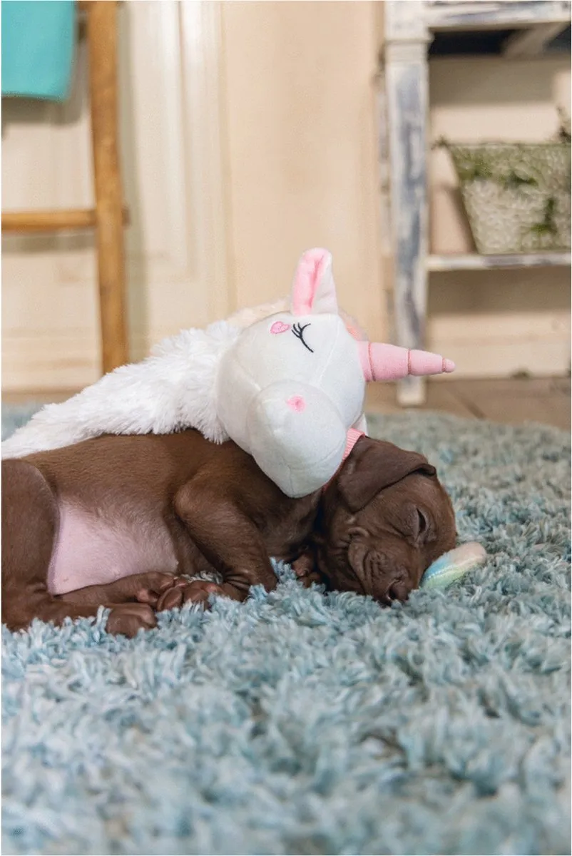 Beeztees Puppy Flatino Unicorn Lo Hondenspeelgoed S - Wit
