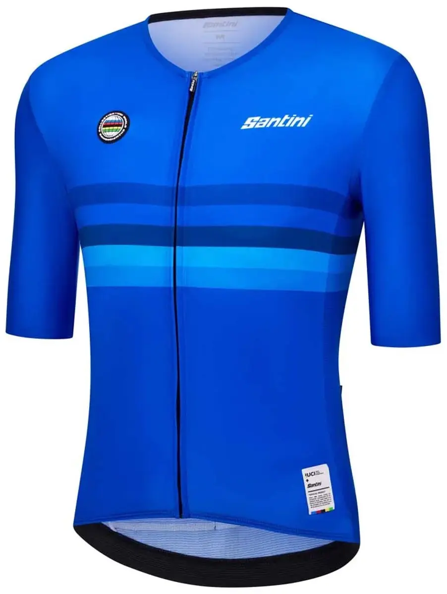 Santini UCI World Champion Italy 2025 Wielertrui - Korte Mouw - Blauw - afbeelding 3 van 3