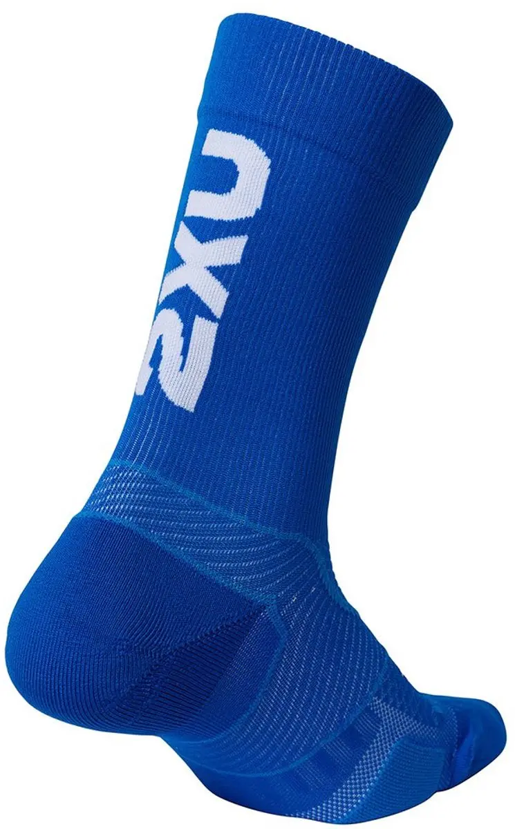2XU Vector Cushion Crew Sokken - Surf/White - afbeelding 2 van 4