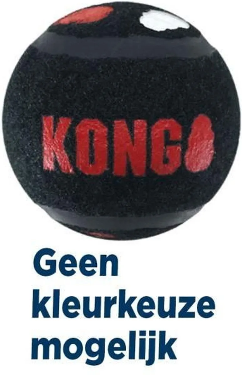 KONG Signature Speelbal L - 2 Stuks - Wit/Rood