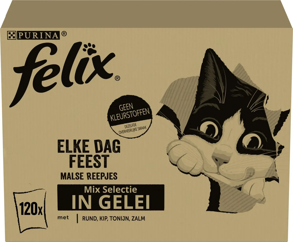 Felix Elke Dag Feest Mix Gelei Kattenvoer - 120x85g